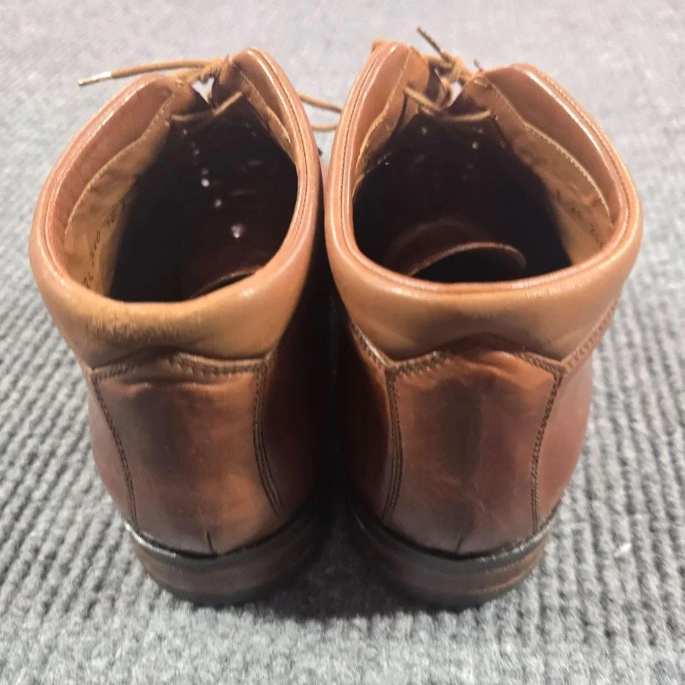 Johnston & Murphy Boots Mens Size 10W Brown Leather Chukka Ankle Cap Toe Italy